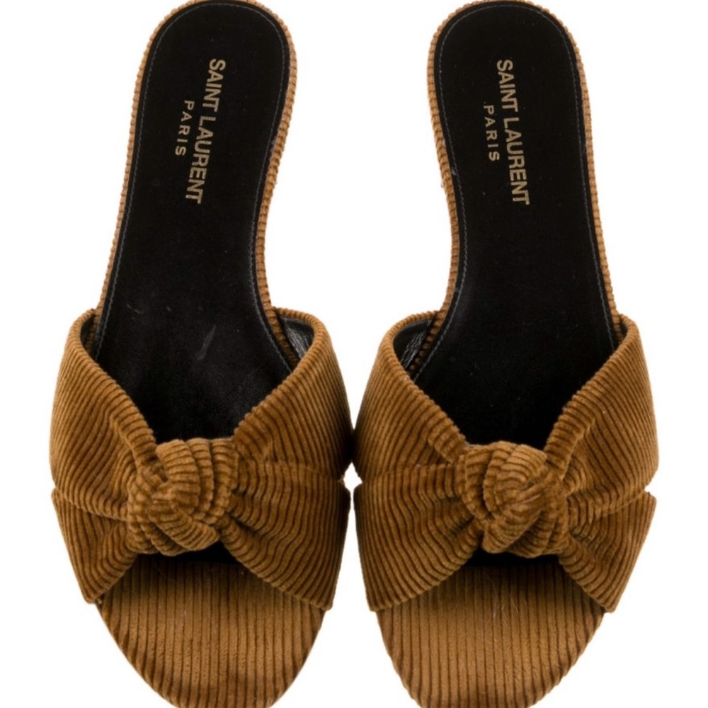 SOLD YSL brand new Bianca velvet slides sandals 38